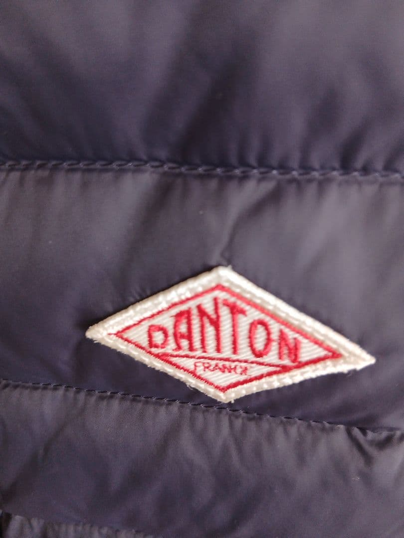 美品　ダントン　インナーダウンベスト　ネイビー　34
