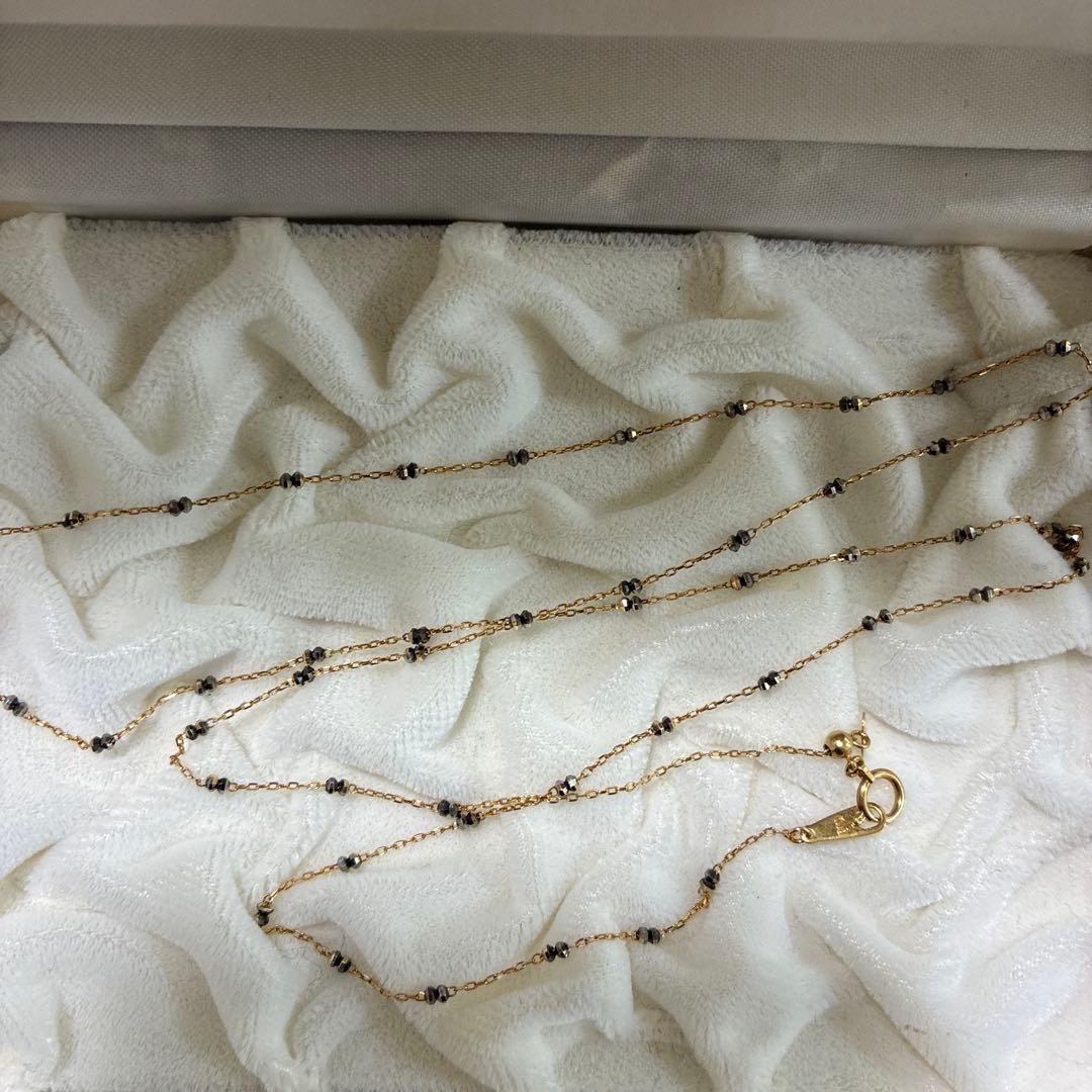 専用出品　キラキラK18YGブラックコーティング素敵なロングチェーンネックレス