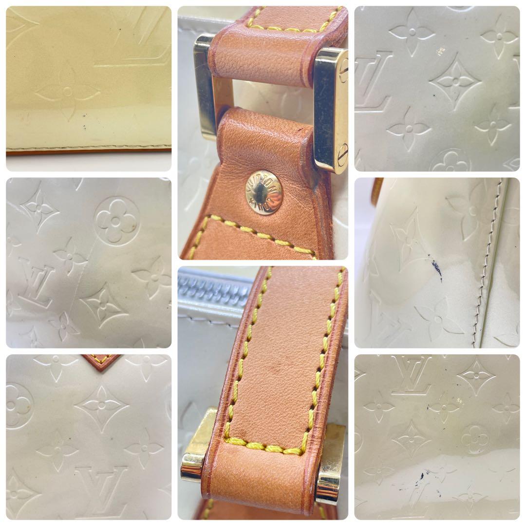 ルイヴィトン モノグラムヴェルニ ハンドバッグ トート ショルダー クリーム系