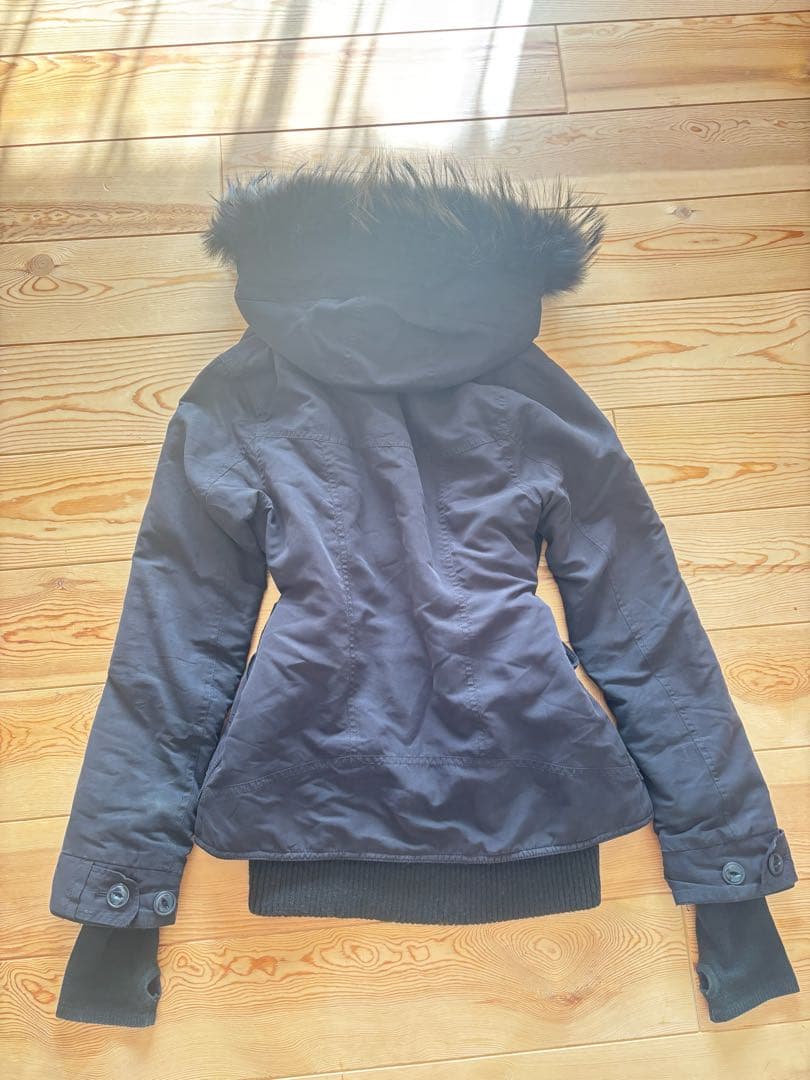 ファー付きモッズコート　黒