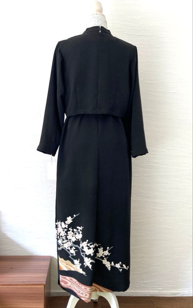 黒留袖リメイク　スタンドカラーワンピース他3点セット