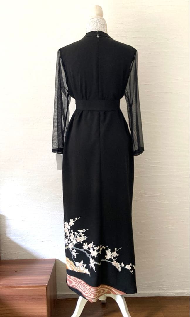 黒留袖リメイク　スタンドカラーワンピース他3点セット