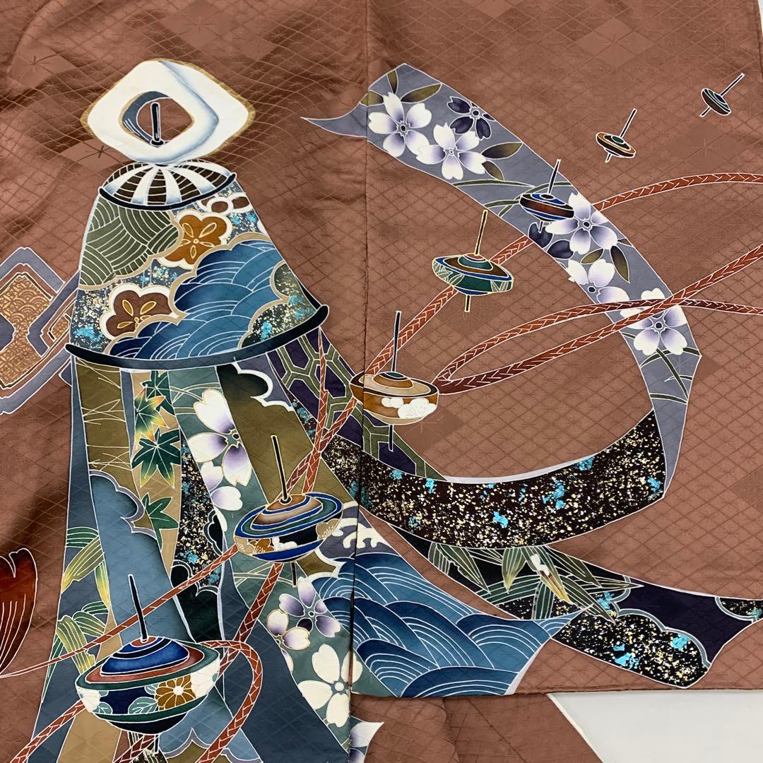 Ryu 紋込み新品手縫最高級正絹産着京友禅手描き美術、特撰仕様、祝纏駒熨斗