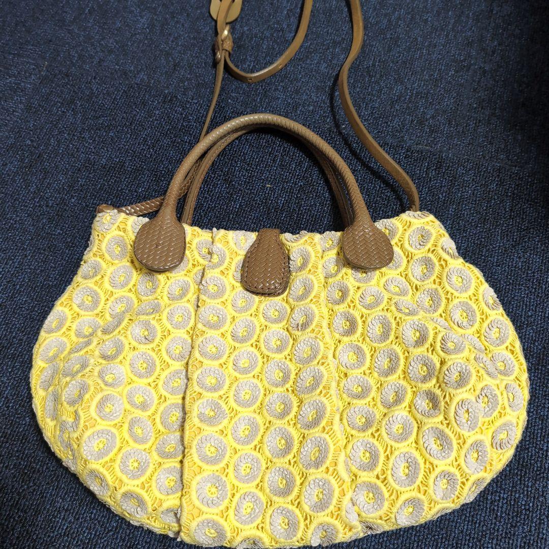 JAMINI PUECH イエローショルダーバッグ