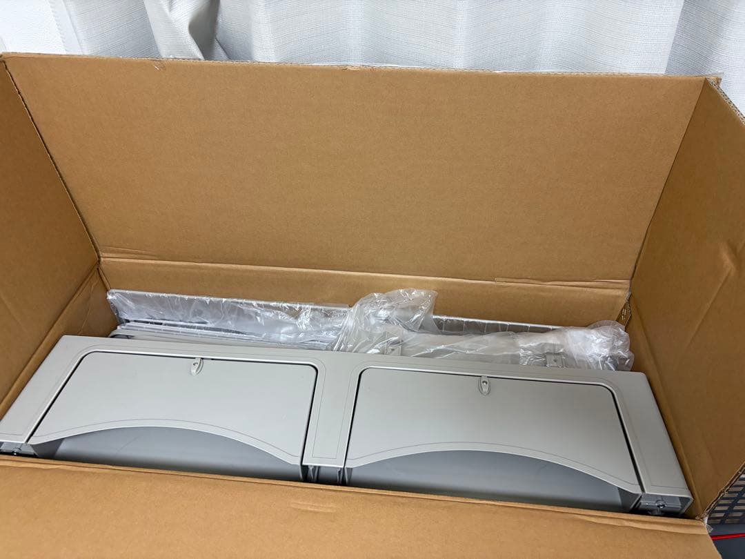 未使用★3段　トイレ一体型猫ケージ　グレージュ