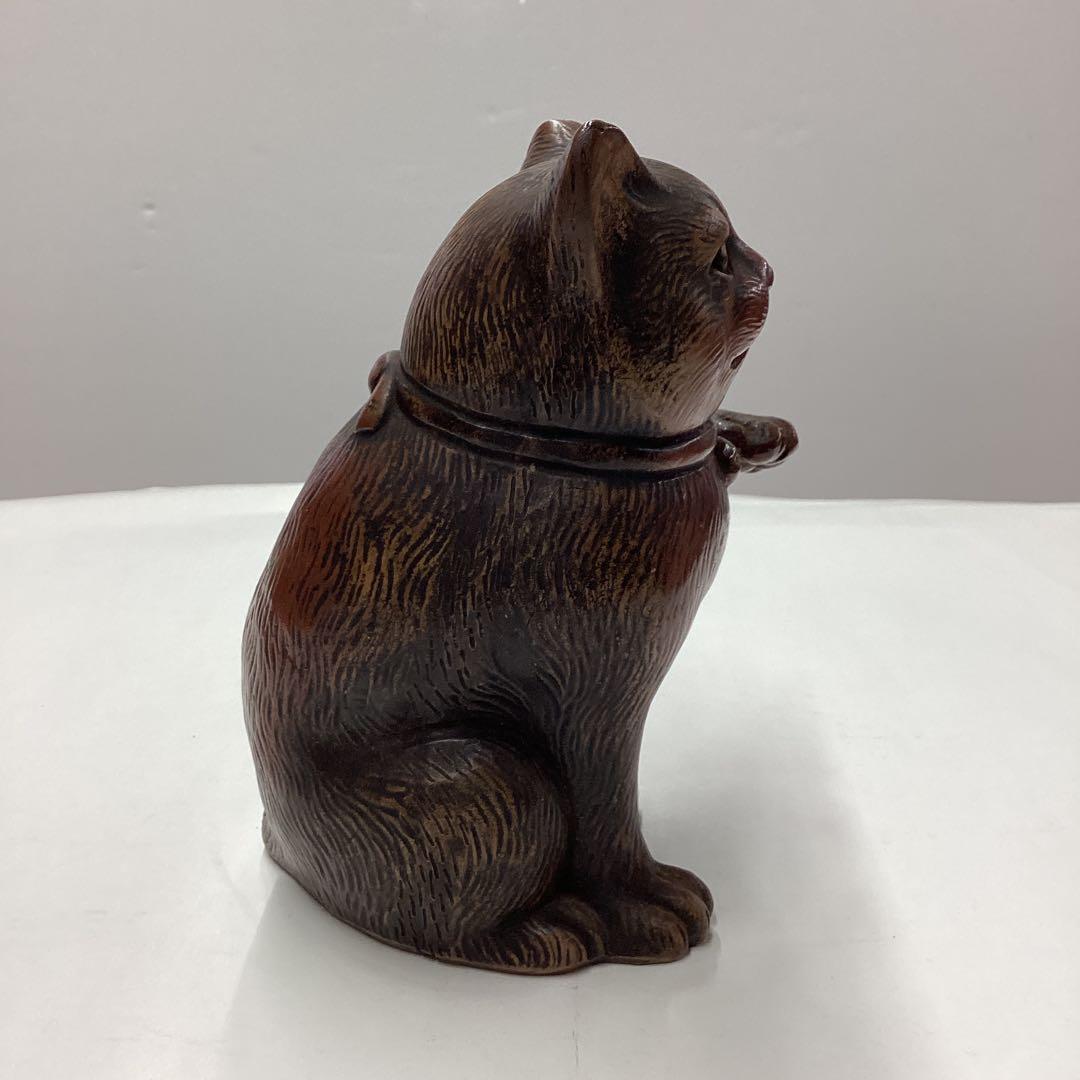 備前焼　招き猫　　(少し古い時代) ［匿名便］