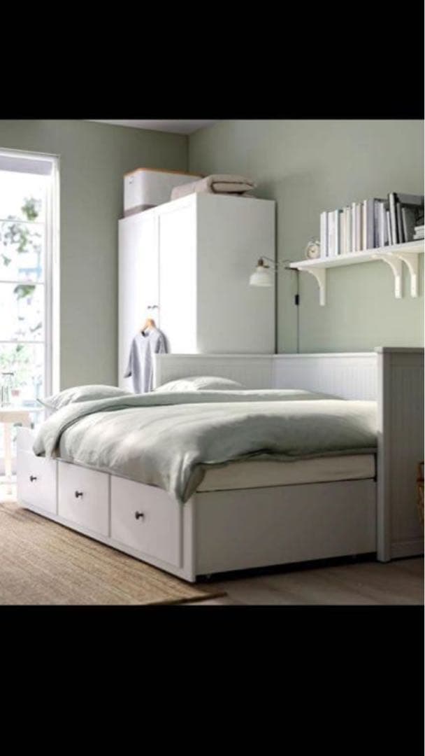 IKEA HEMNES デイベッド 白 収納 引き出し付き／東京23区 引取希望