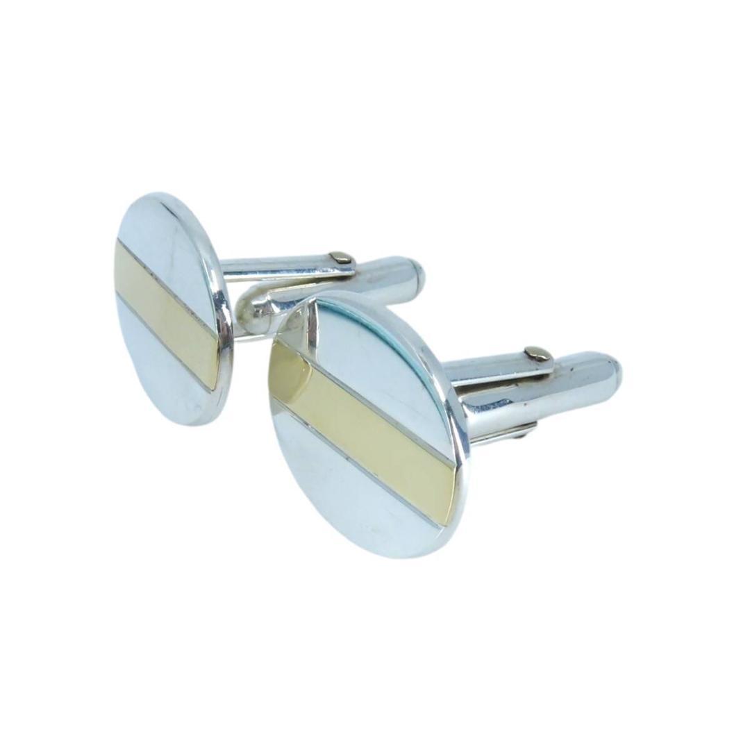 ティファニー スクエア ゴールド ライン コンビ カフス メンズ YO102