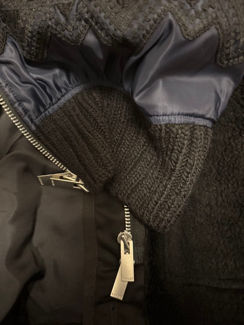 Sacai サカイ　✰美品✰ コレクション✰刺繍　ボア　コート　MA-1 ニット