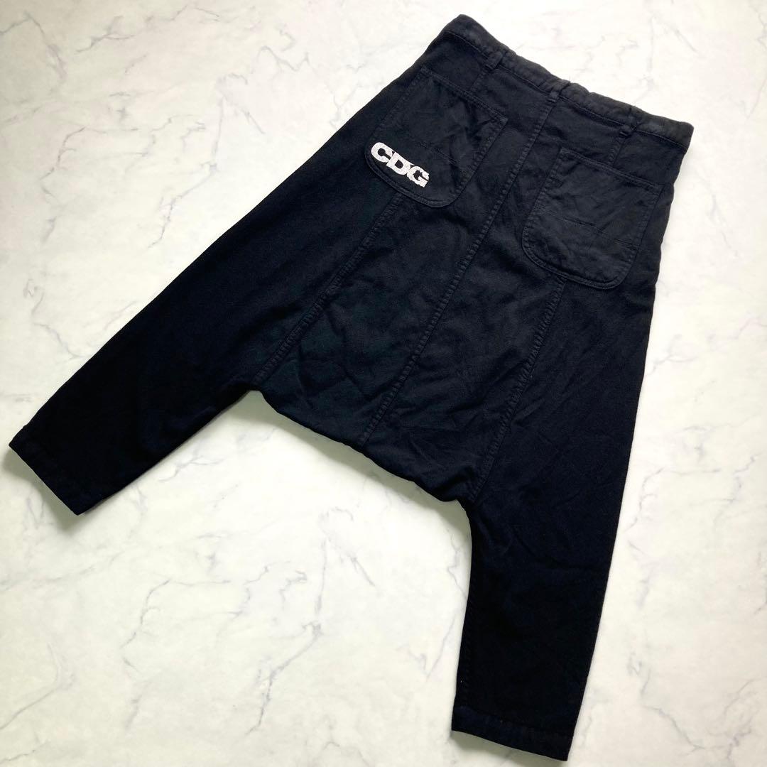 CDGコムデギャルソン サルエルパンツ 黒 ロゴ