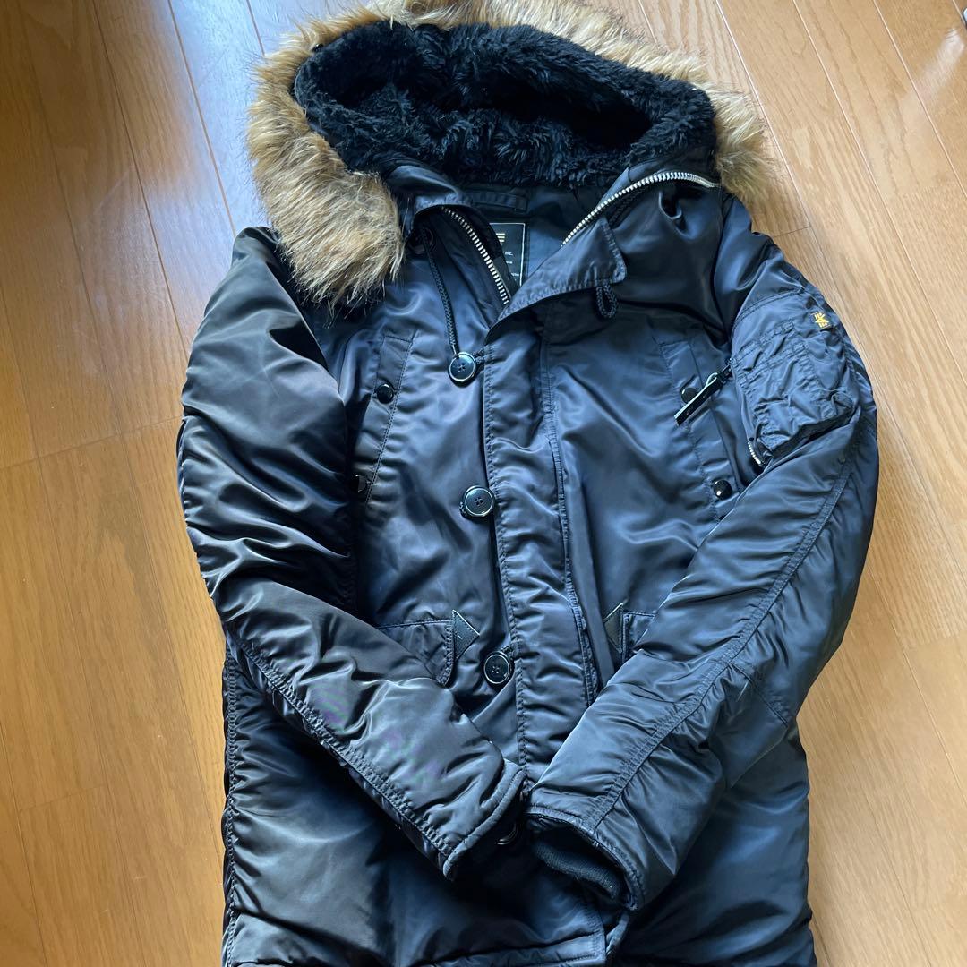 ALPHA INDUSTRIES ブラックミリタリージャケット 　N-3B