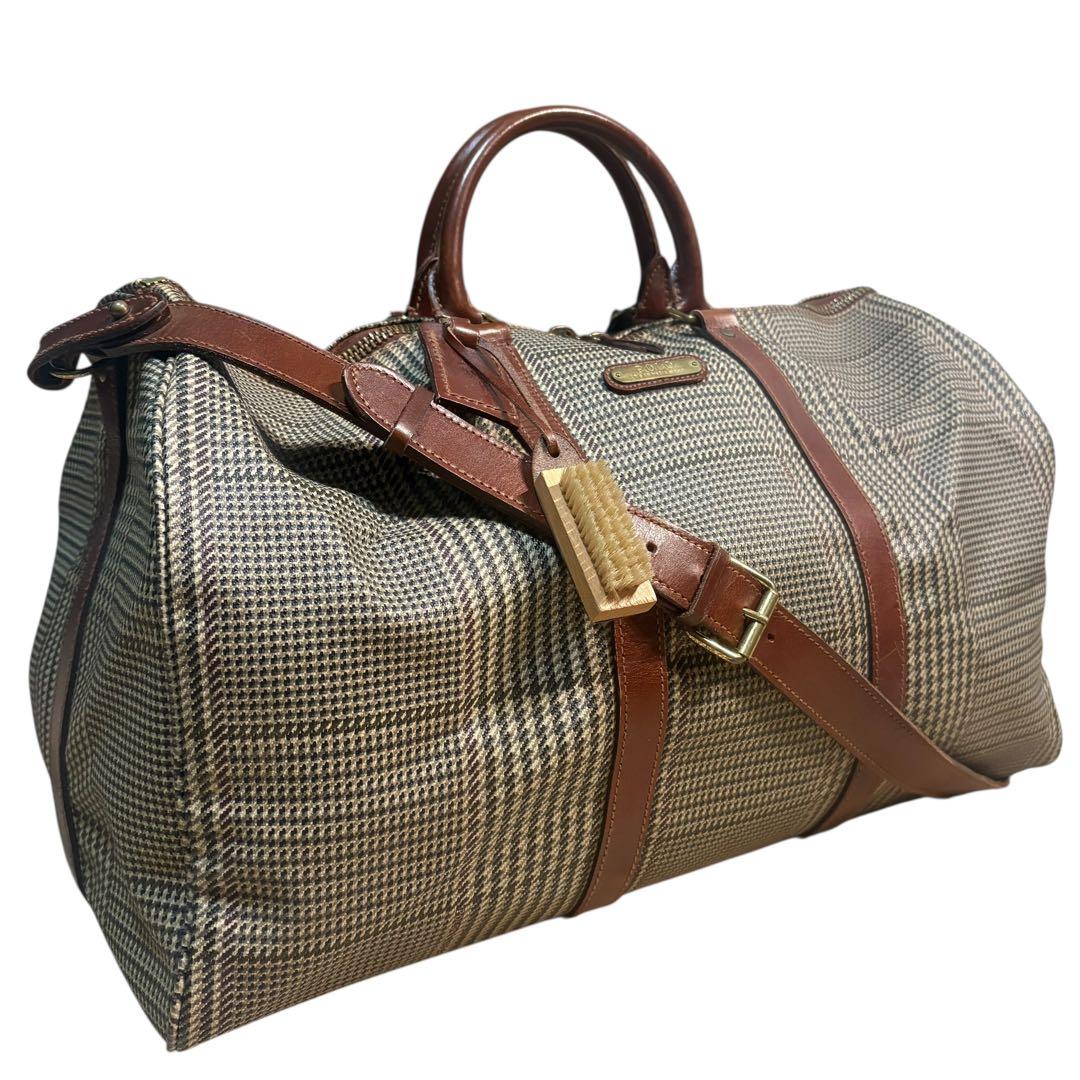 【希少】ポロラルフローレン　千鳥格子　ボストンバッグ　2way　大容量　ボストン