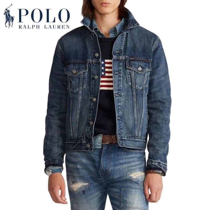 美品 希少 Ｌ ポロラルフローレン フェイデッド デニム トラッカー ジャケット