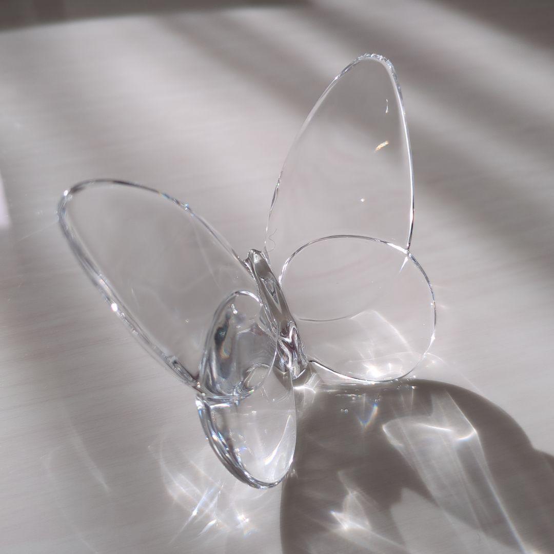 バカラ　ラッキーバタフライ　蝶々　クリア透明　置き物　オブジェ　インテリア　小物