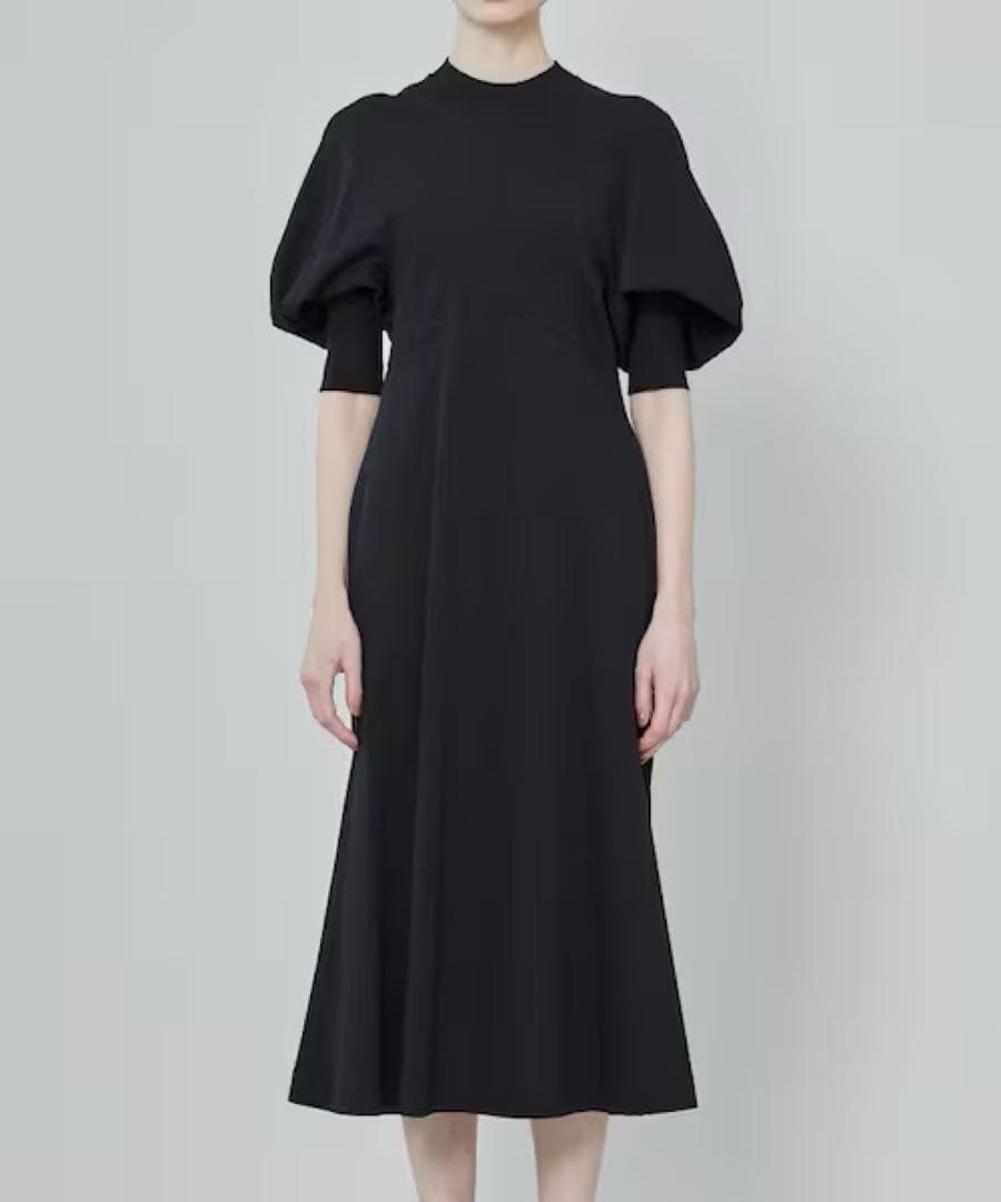 mame kurogouchi クラシックコットンドレス ブラック