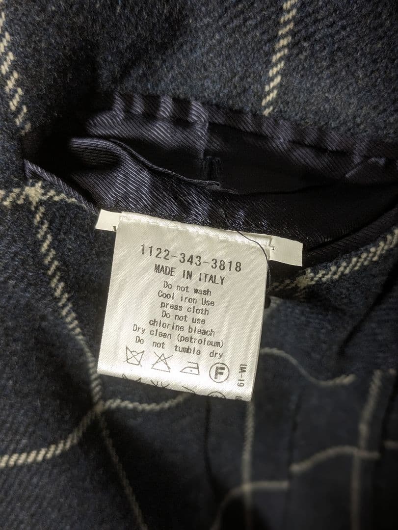 エリコフォルミコラ ジャケット ウィンドウペーン ネイビー 46 ナポリ仕立て