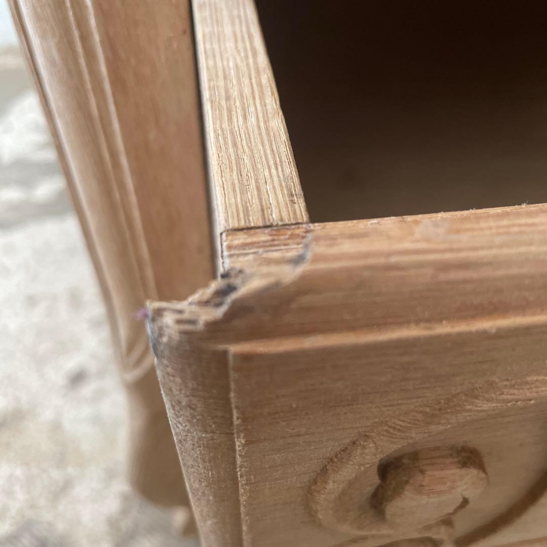 年末・年始SALE ビンテージ 3段チェスト 猫脚 剥離