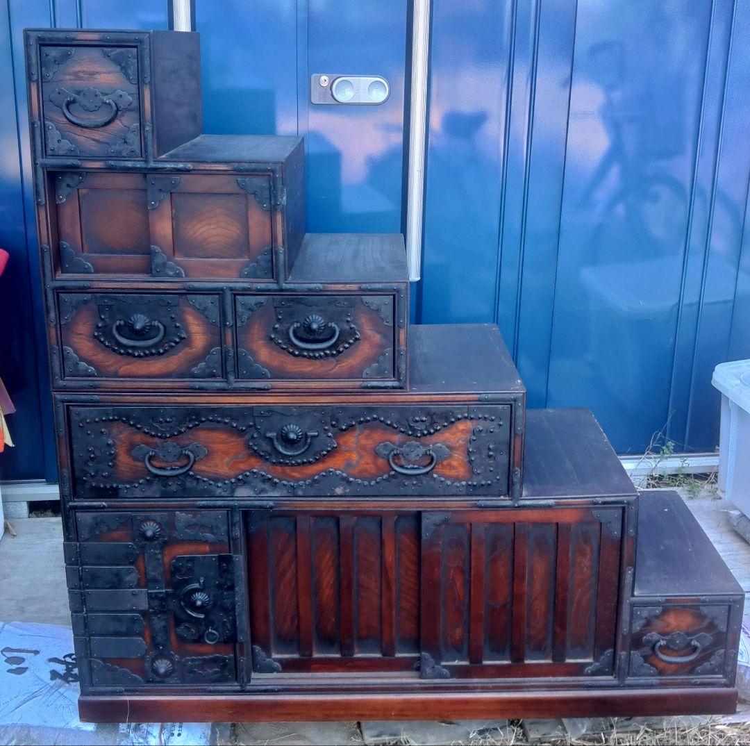 nobu989615　階段箪笥　アンティーク　木製　時代箪笥