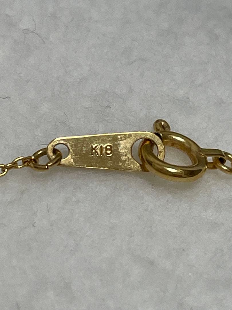 K18 エメラルドカット緑色石 ネックレス