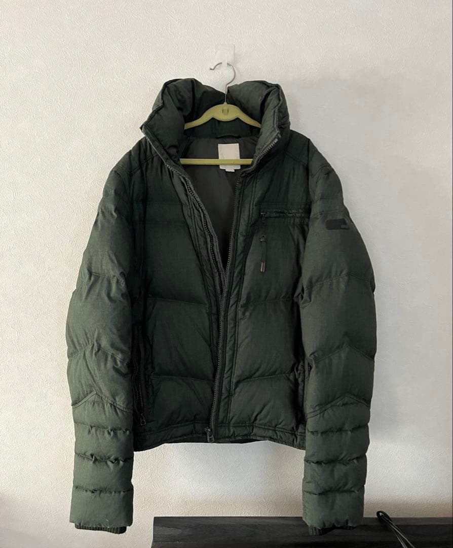 DIESELディーゼル ダウンジャケット フード付 グリーン XL