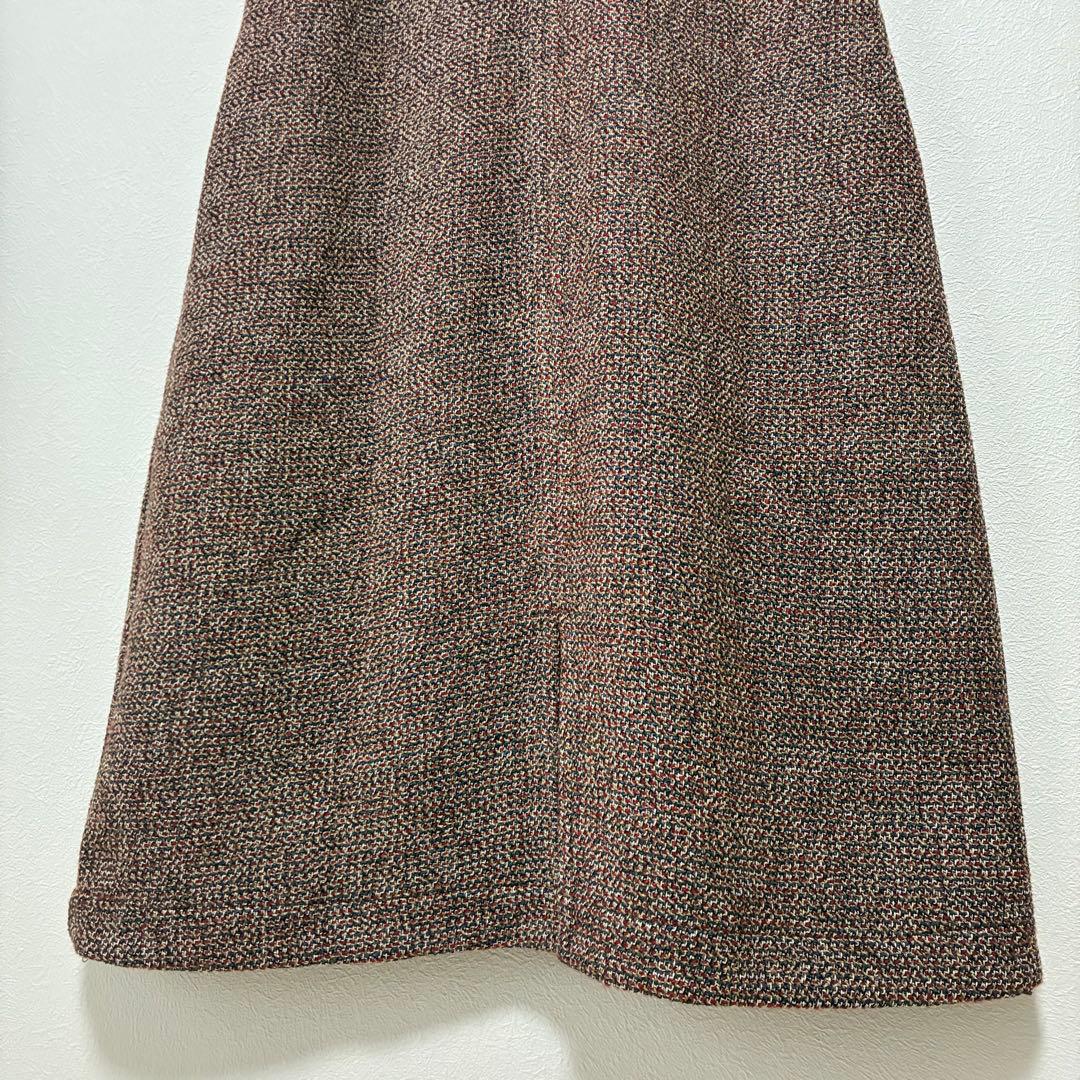 【45R】アーミッシュツイードワンピース Aライン ウール ジャンパースカート