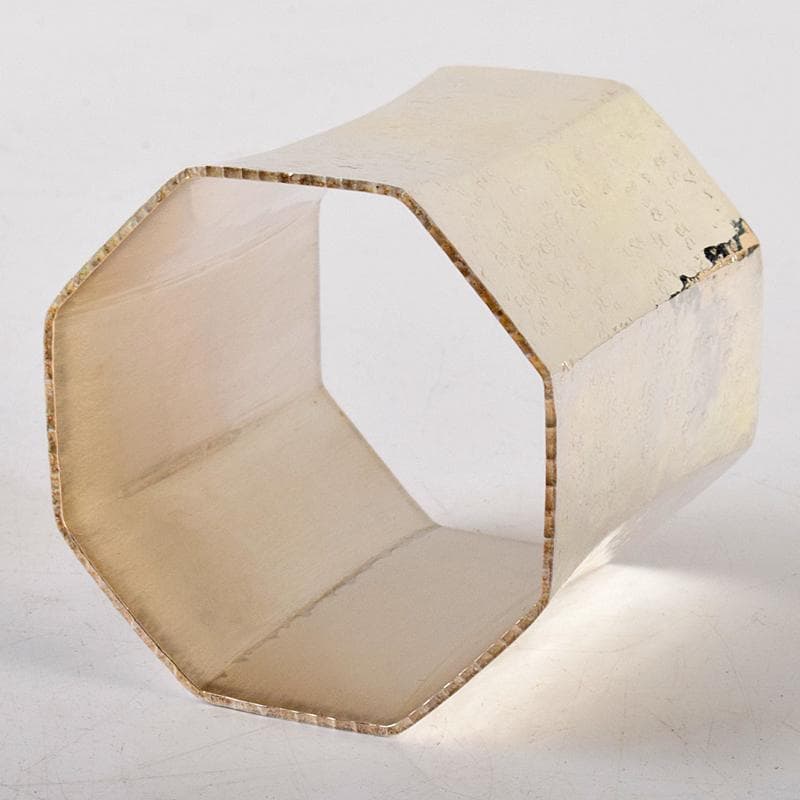 茶道具　竹影堂造　銀杏文　南鐐八角蓋置　共箱　V　R5064