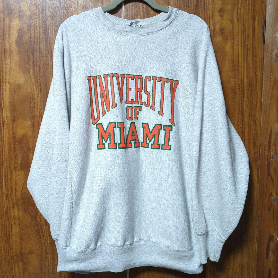 80s チャンピオン リバースウィーブ トリコタグ マイアミ大学 XXL