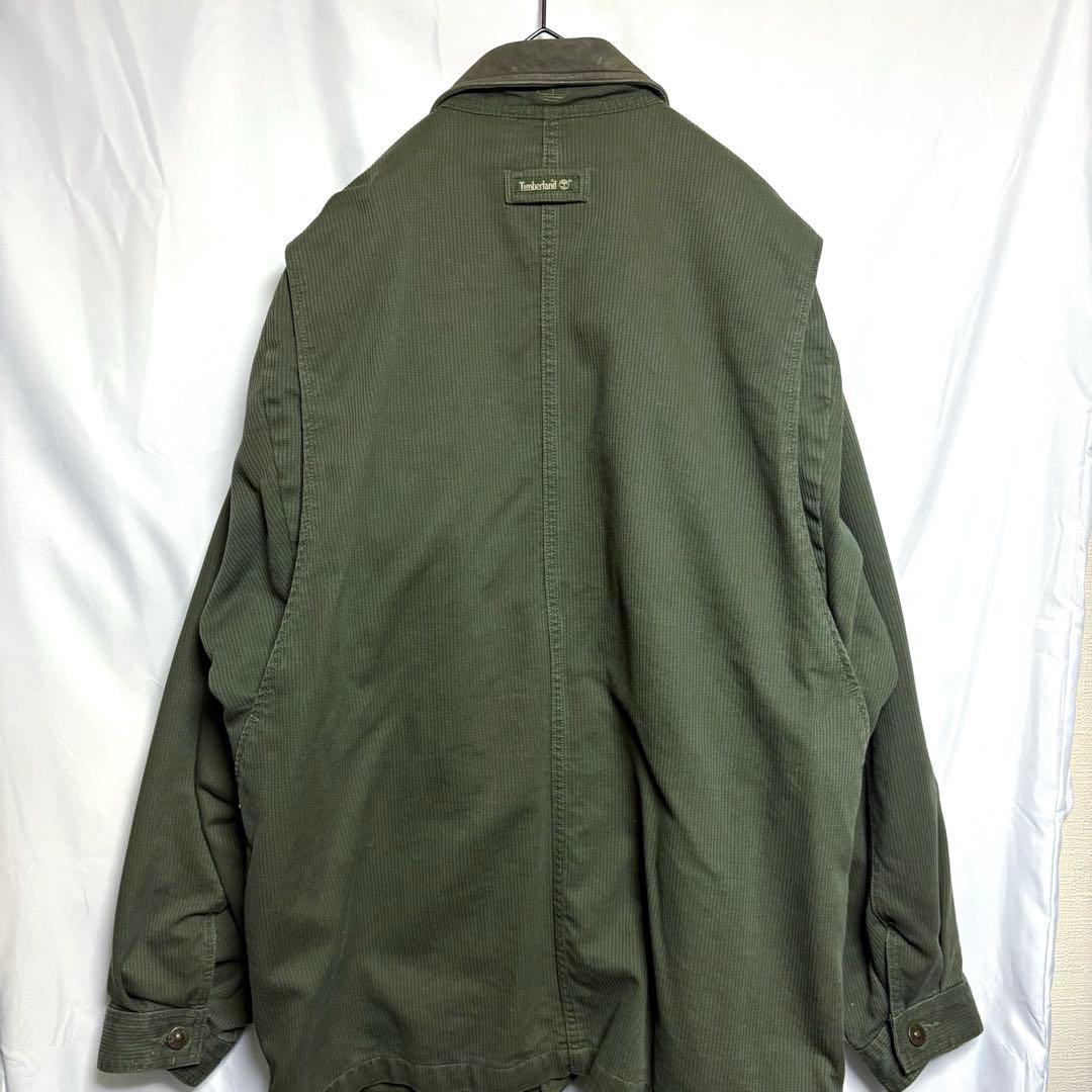 値下げ「希少」ティンバー ハンティングジャケット　襟レザー　90s 古着