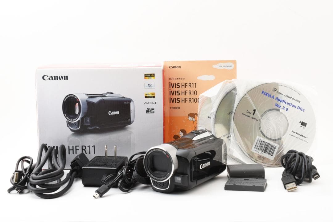 【美品】Canon HDビデオカメラ　ivis HF R11　ブラック