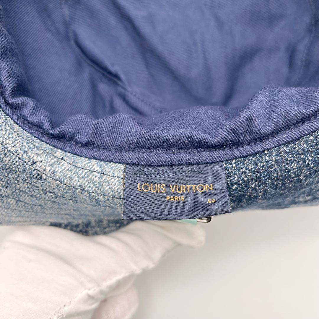 ルイヴィトン　ハット シャポー　スケーター　ダミエ ソルト　ブルー デニム　60