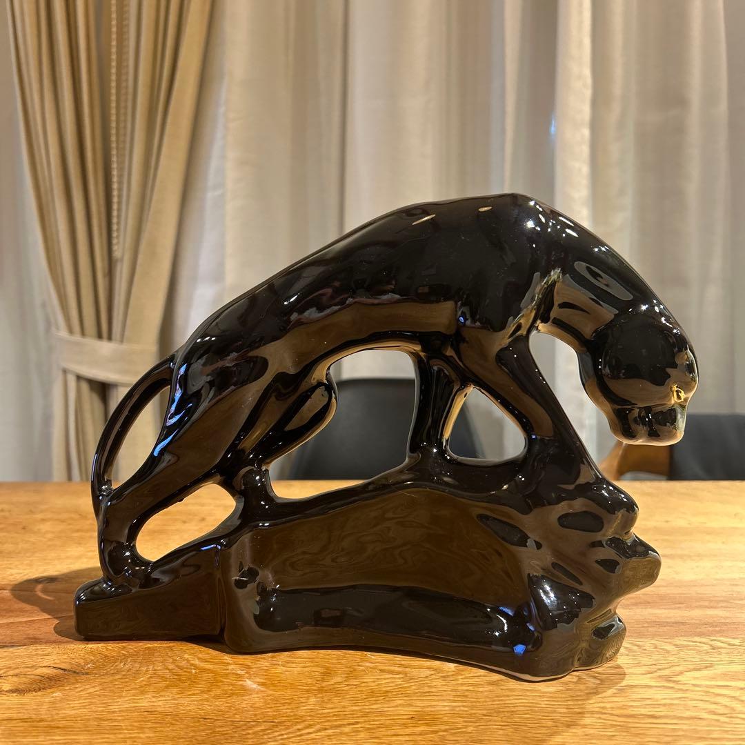 専用）★セラミック★黒豹★置物★ブラックパンサー★工芸品★インテリアヴィンテージ