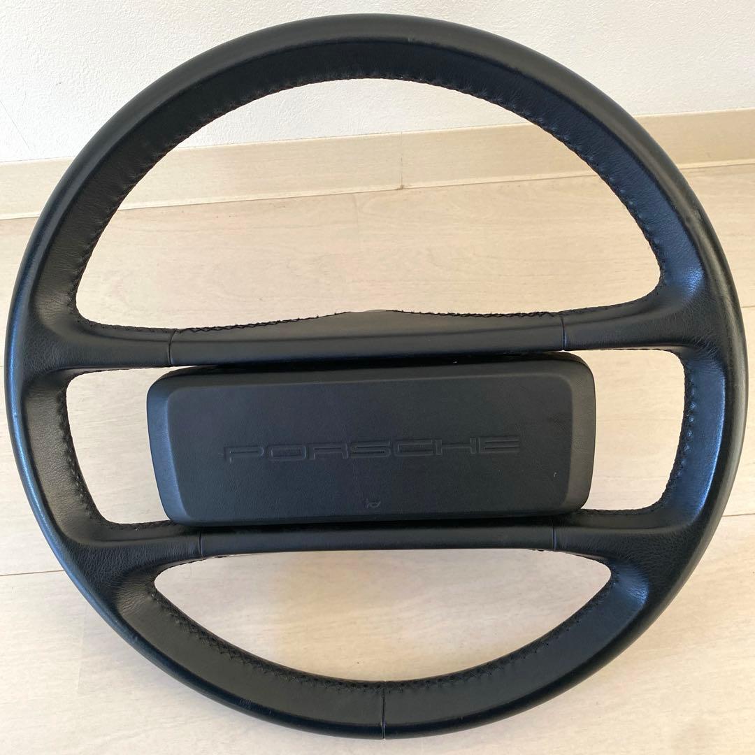 超美品★ポルシェ 91年　964 純正ステアリング黒