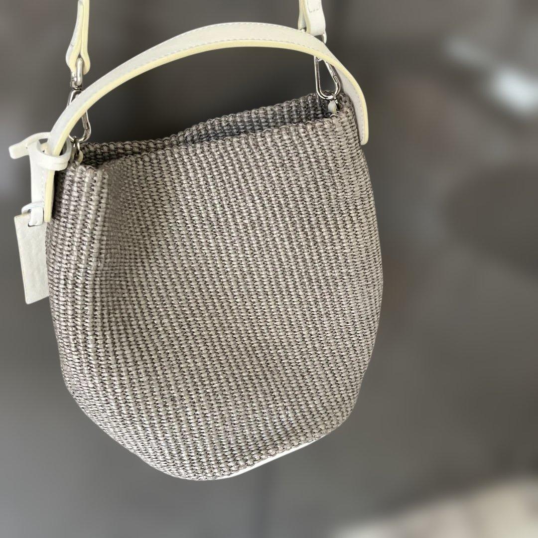 パ*ヤ様 MARCO MASI マルコマッシ巾着ショルダーバッグ ラフィア風×カ