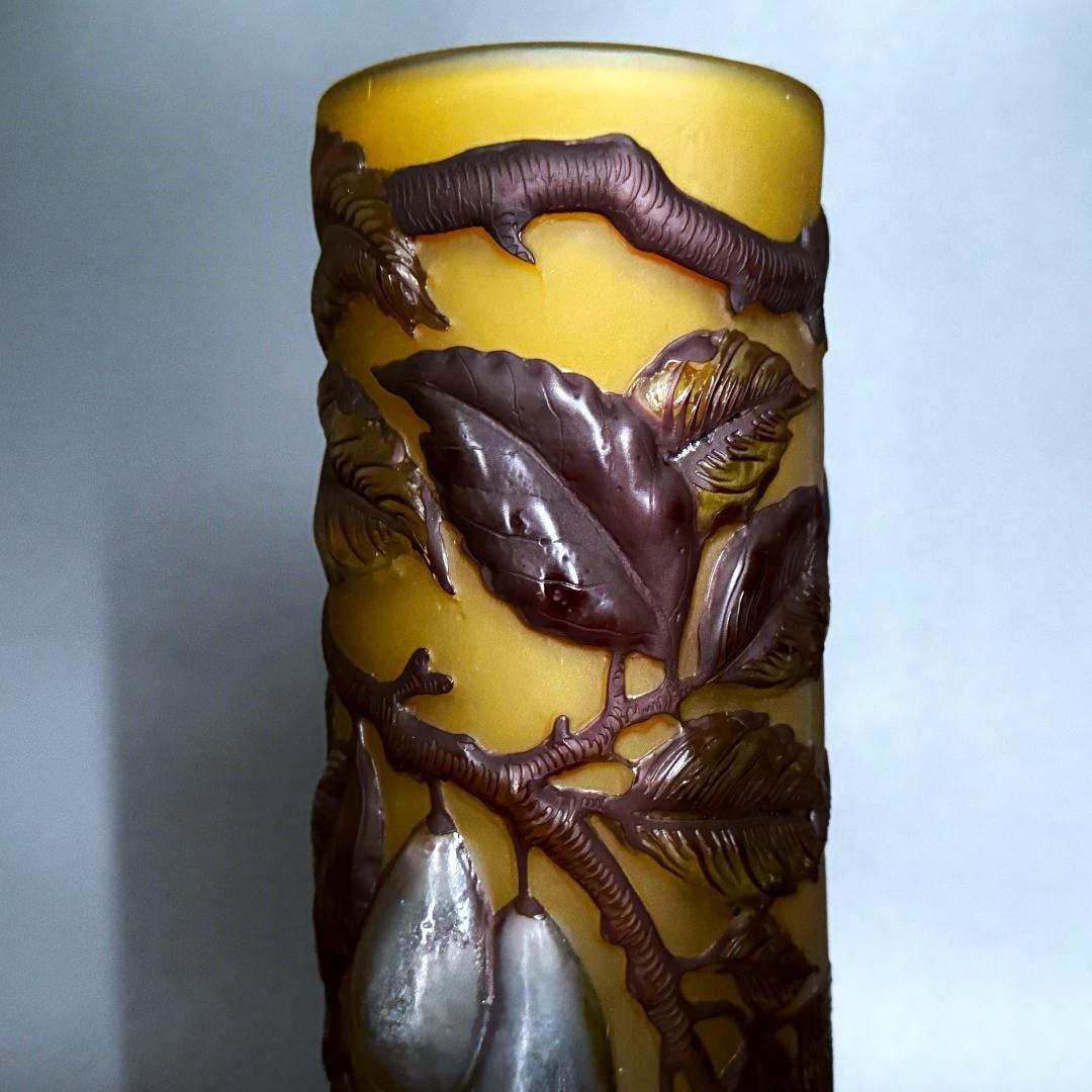 【美品】エミール・ガレ★red and gold with prunes