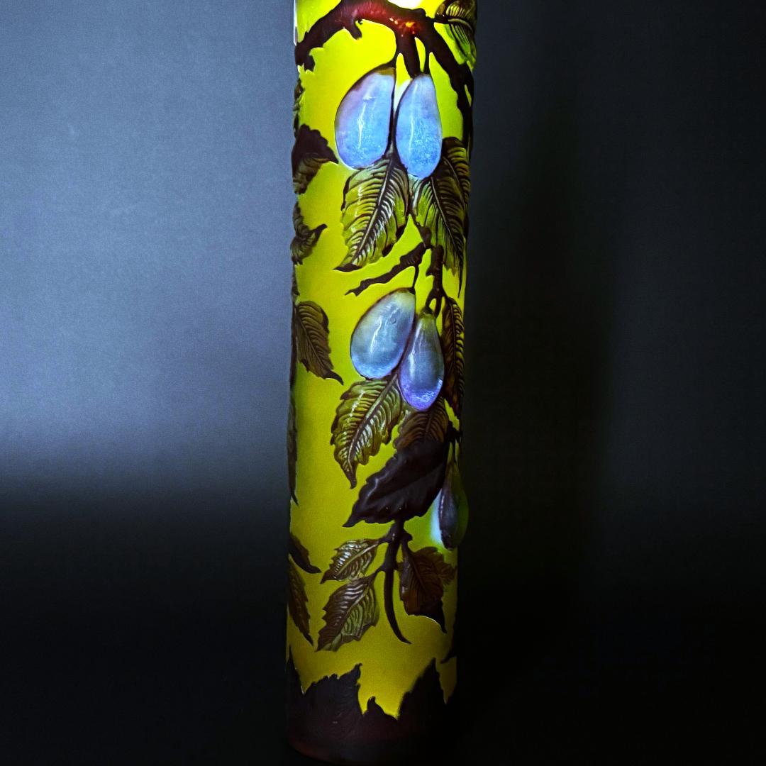 【美品】エミール・ガレ★red and gold with prunes