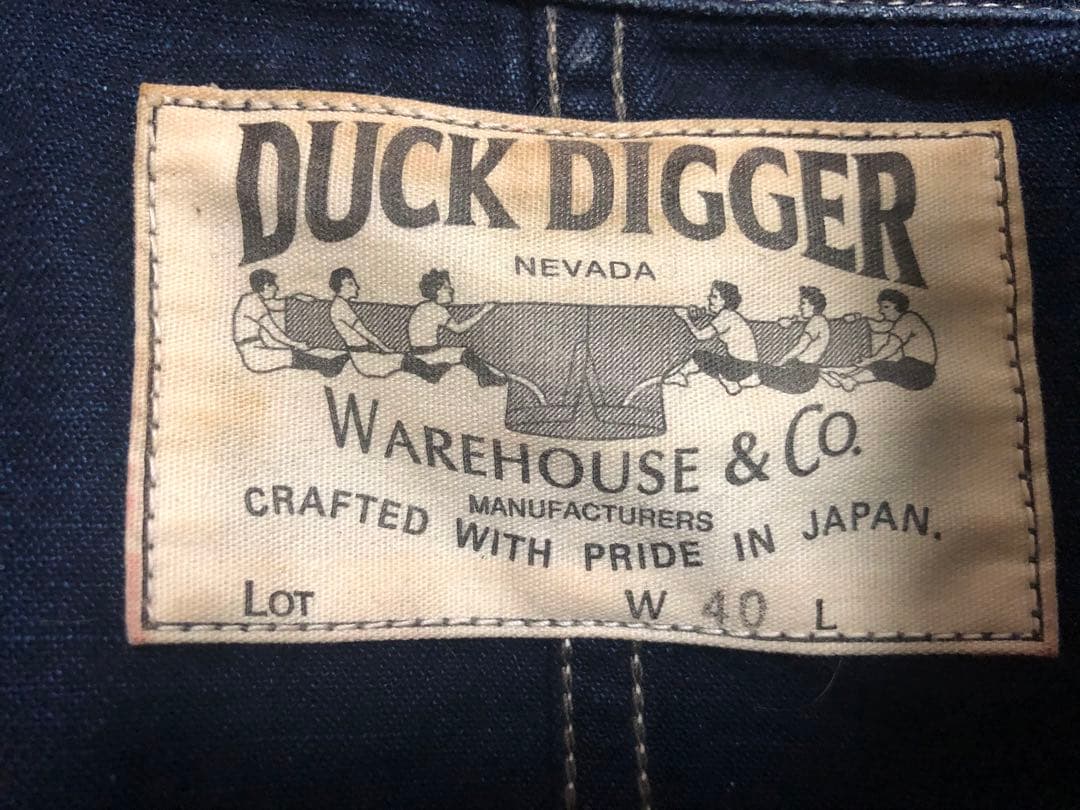 DUCK DIGGER ストライプカバーオール W.40 L. ウォバッシュ