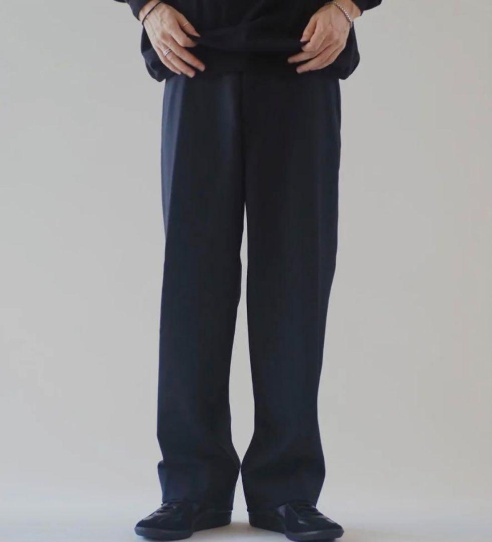 COMOLI 24aw ウールサージパンツ NAVY 1