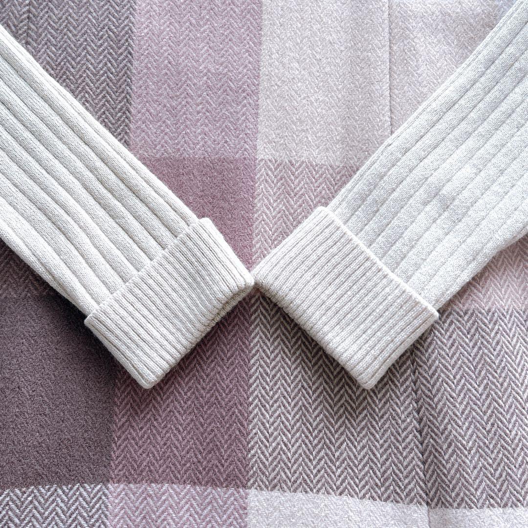 美品✨ブルーレーベルクレストブリッジ チェックプラスティーへリンボーンドレス M