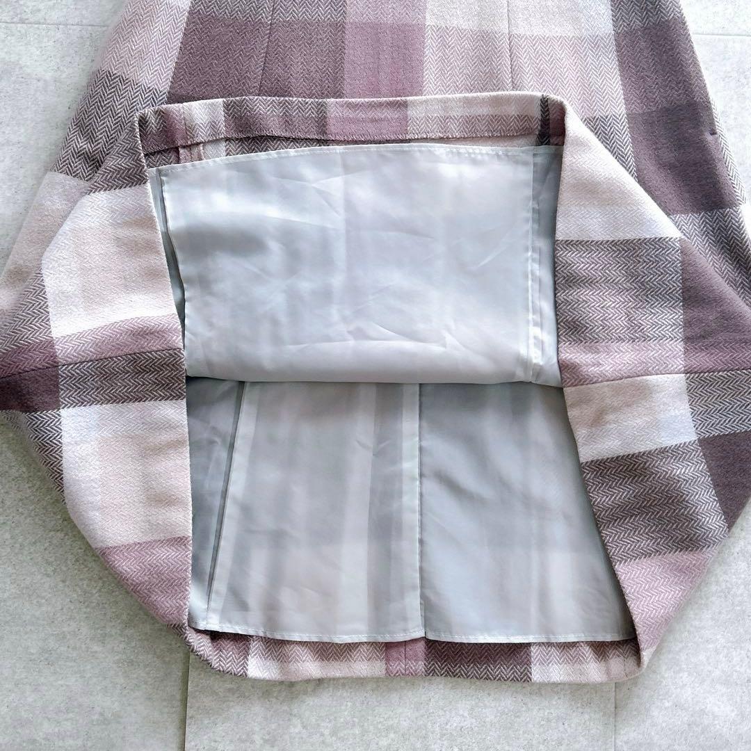 美品✨ブルーレーベルクレストブリッジ チェックプラスティーへリンボーンドレス M