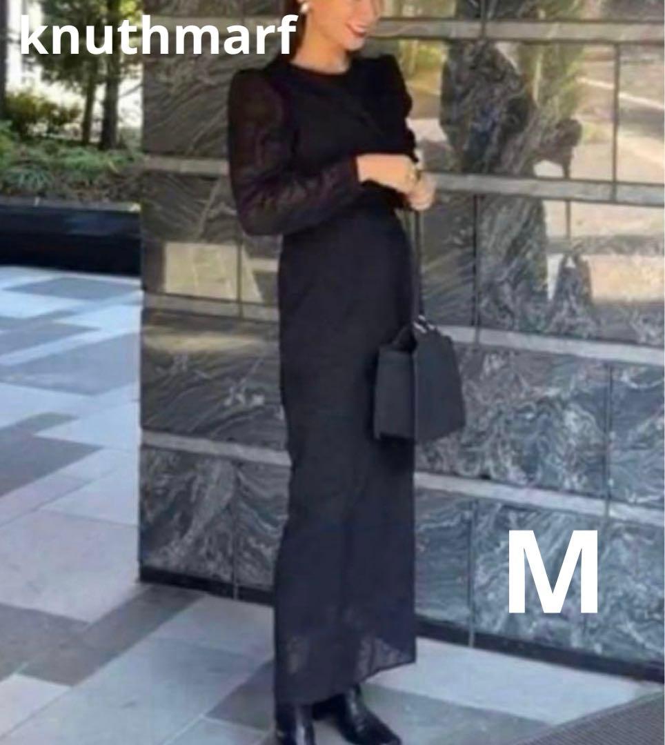 knuthmarf バックオープンシアードレス　ブラック　M オケージョンドレス