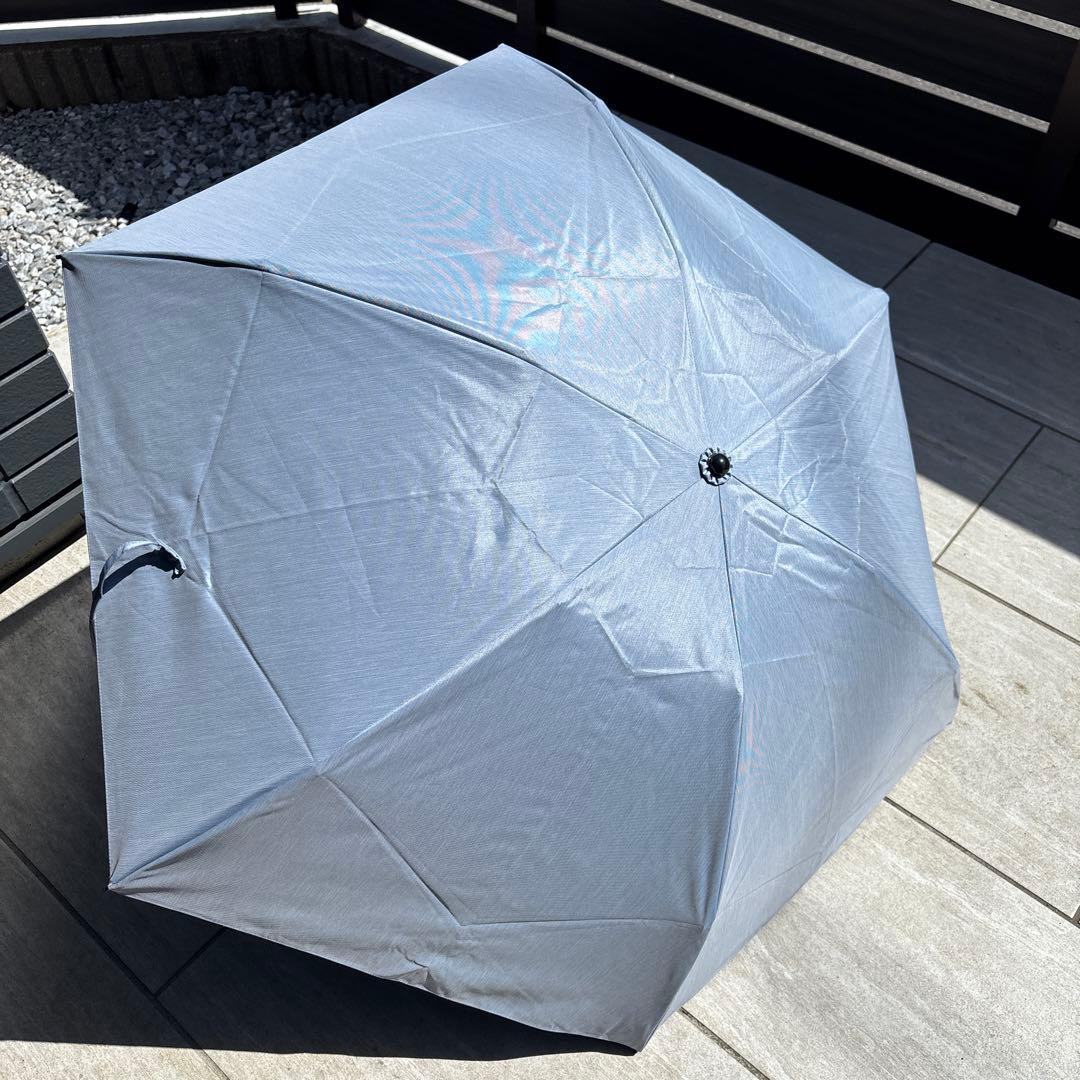サンバリア100 3段折日傘　フロストブルー