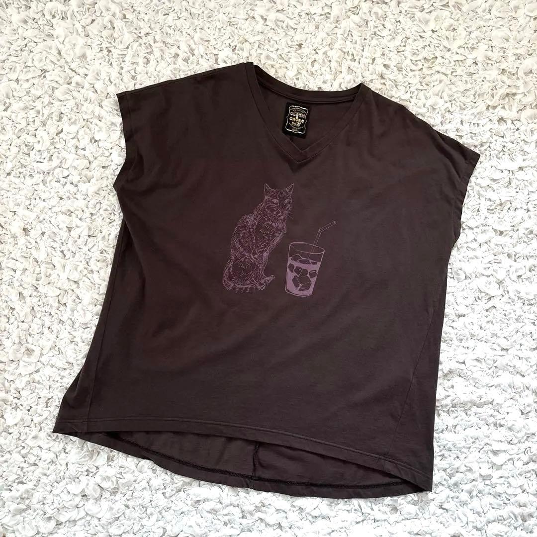 クロスアンドクロス　石田ゆり子　Vネック半袖Ｔ　ハニオ