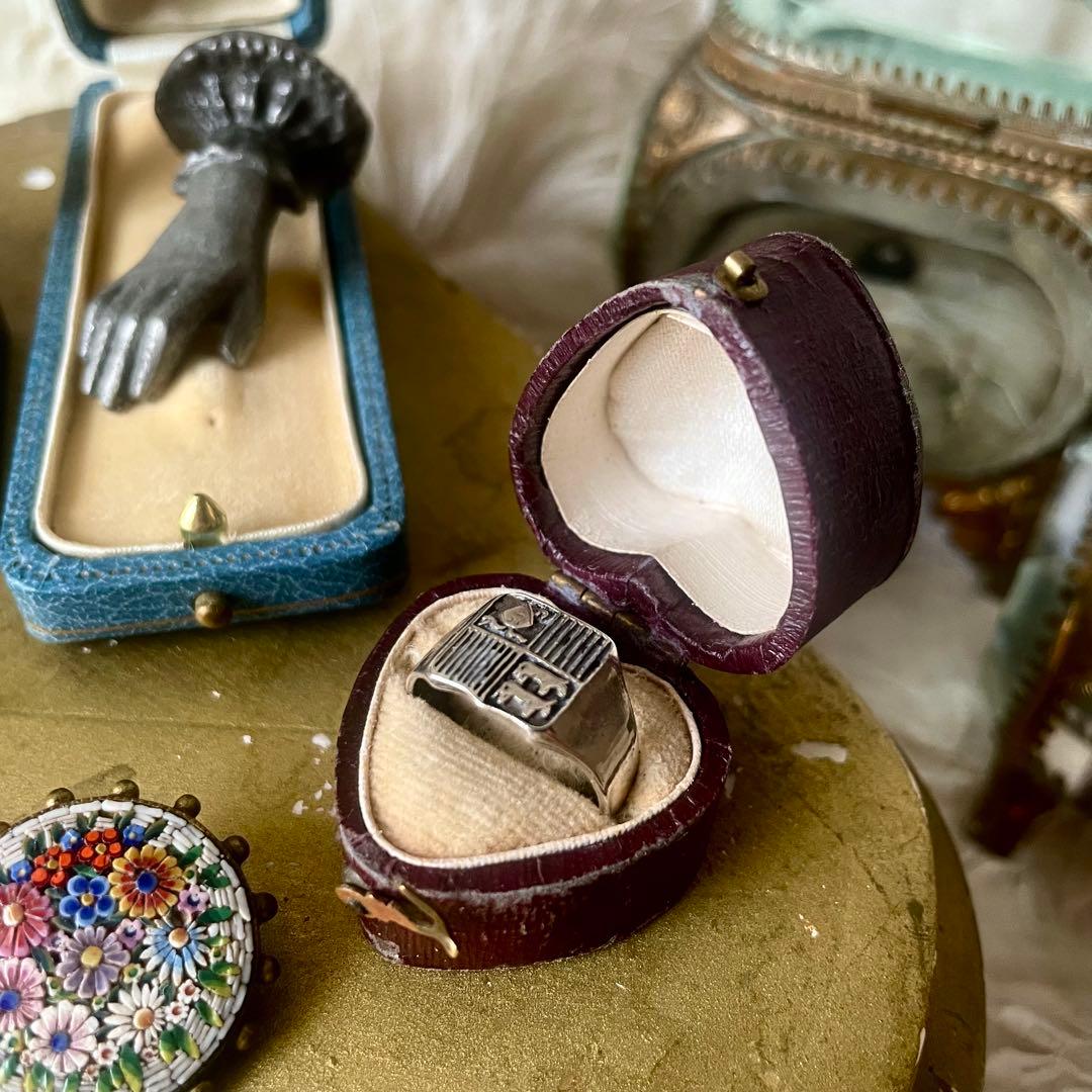 ハート型リング用ジュエリーボックス　アクセサリーケース　指輪フランスアンティーク