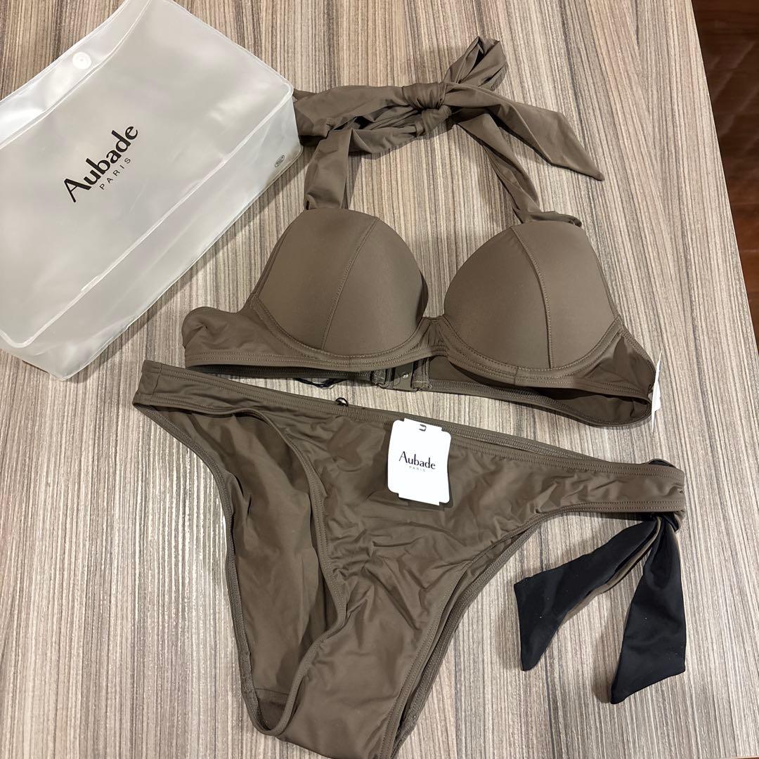 Aubade カーキ　セパレート水着　ビキニ