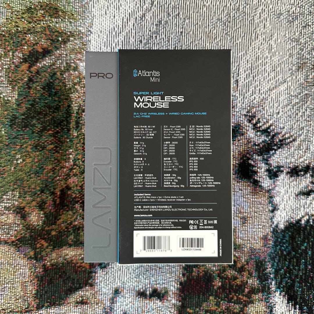 LAMZU WIRELESS MOUSE MINI PRO 本体 4Kドングル付