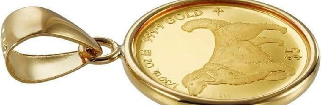 24金と18金コンビ ゴールデンレトリバー ペンダントトップ 新品