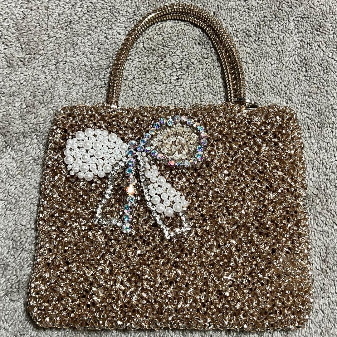 ANTEPRIMA アンテプリマ　リボンワイヤーバッグシャンパンゴールド♡