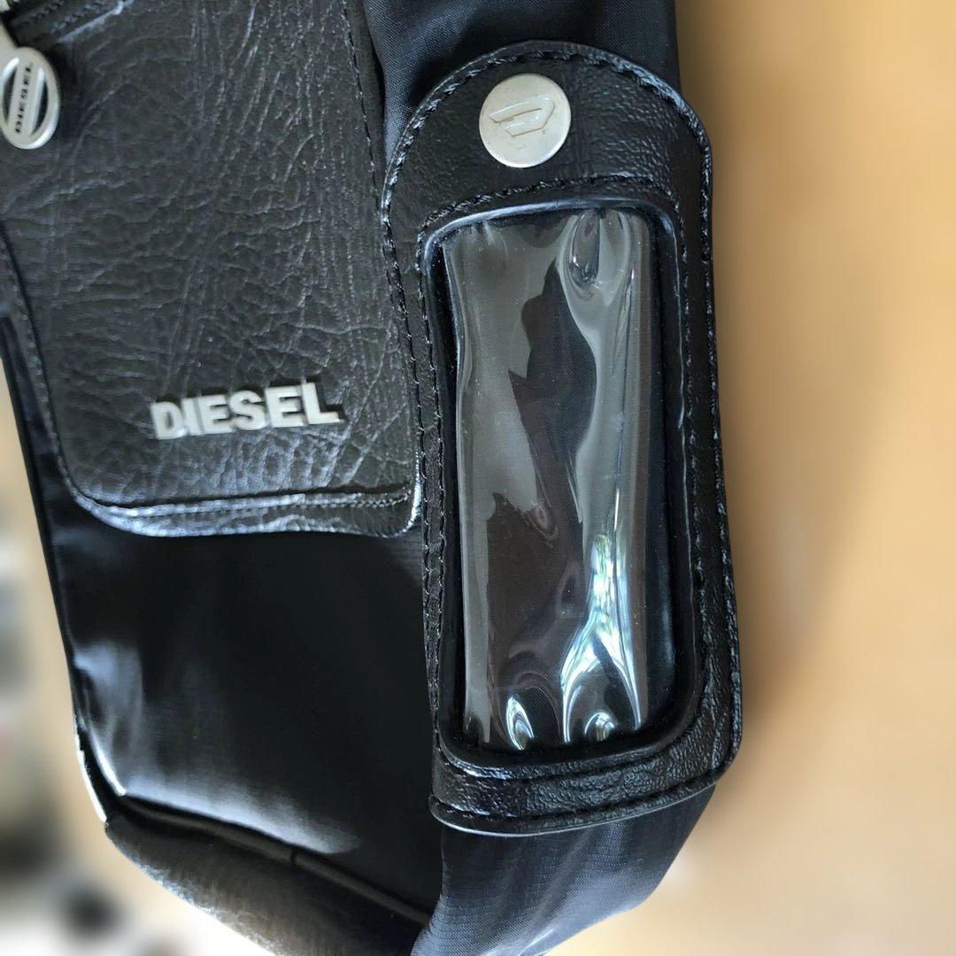 DIESEL ブラック ショルダーバッグ 透明ポケット付き