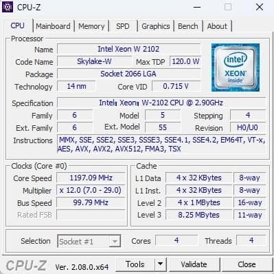 ワークステーション Z4 G4 XEON W-2102/SSD256GB HDD500GB+1TB