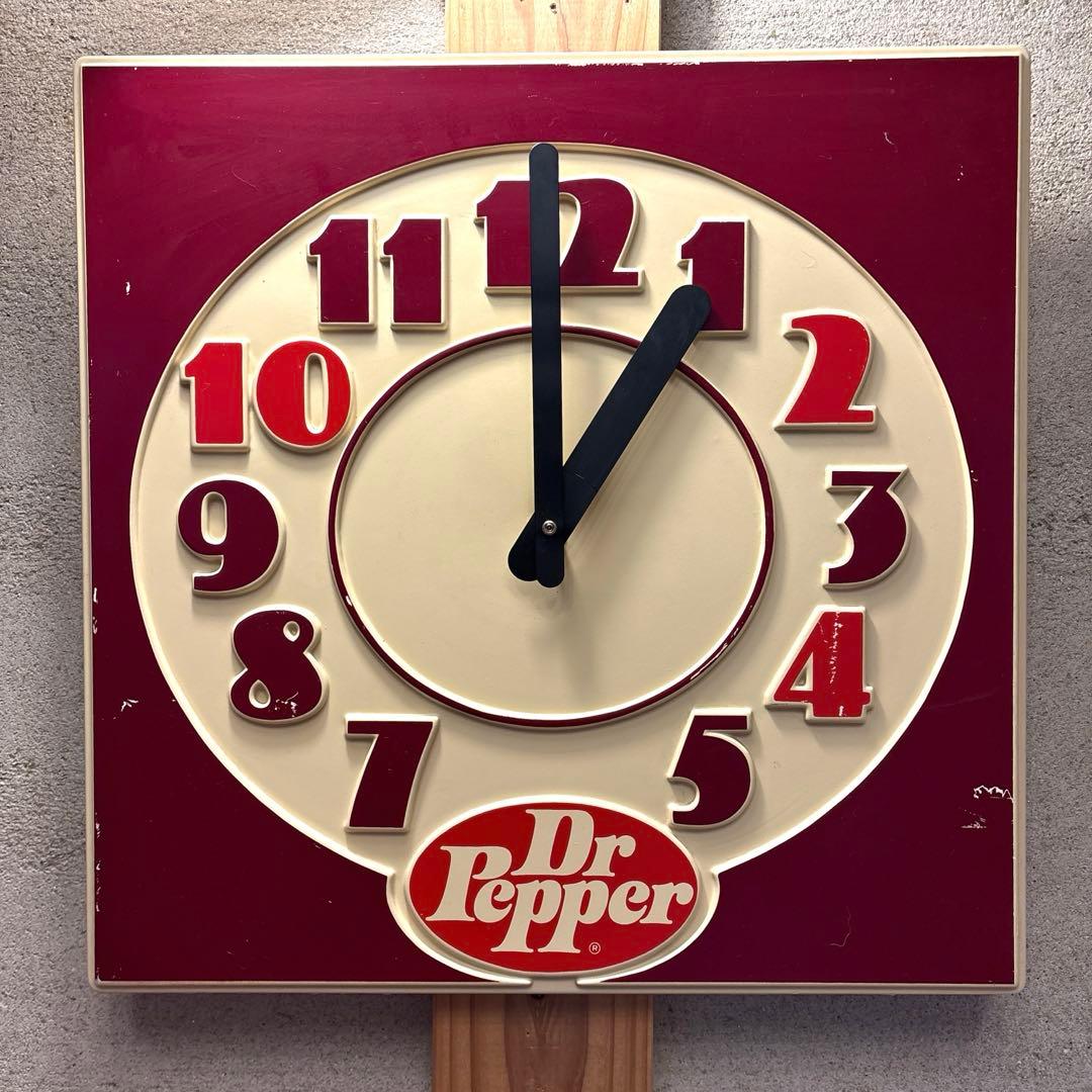 70年代　ドクターペッパー　旧ロゴ　ウオールクロック　時計　看板